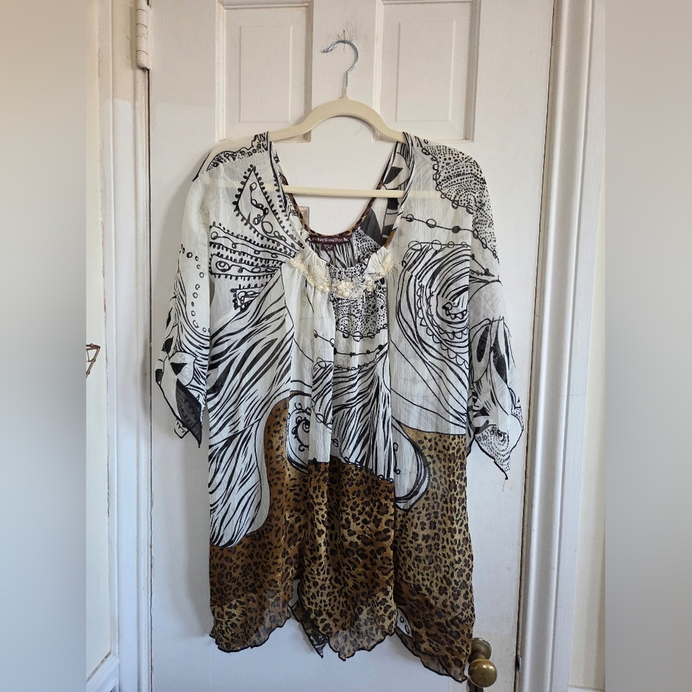 Sienna Rose Black and Brown Artistic Tunic